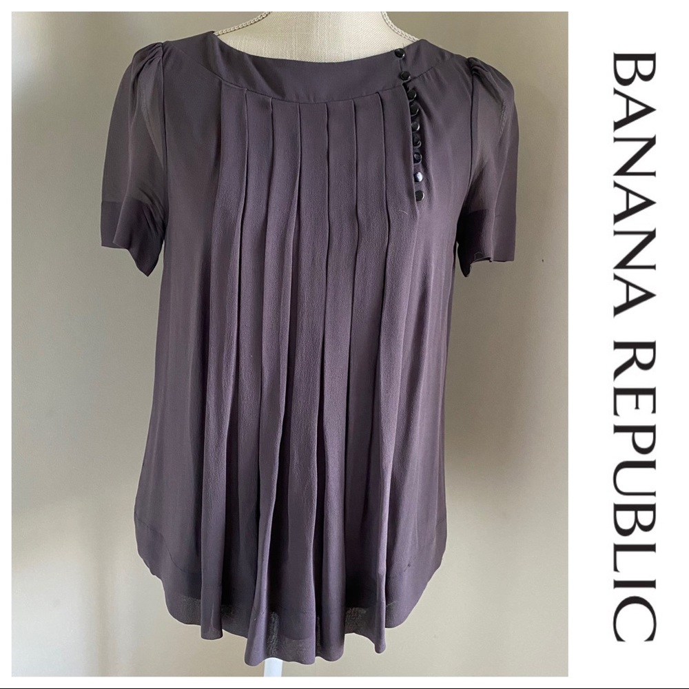 Banana Republic Silk Shirt, Purple, XS